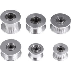2GT Distributieriem Katrol 16 Tanden - 5 Stuks - Aluminium - 3D-Printer - 6mm Dikte - 10mm Binnenste Gat - W6mm 20T Boor 5 Tandenloos .