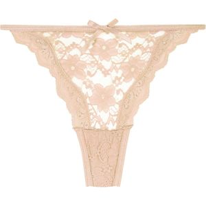 Hunkemöller Dames Lingerie String Mini - Beige - maat 2XL