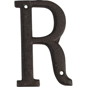 Clayre & Eef IJzeren Letter R 13 cm Bruin Ijzer Decoratie Letters