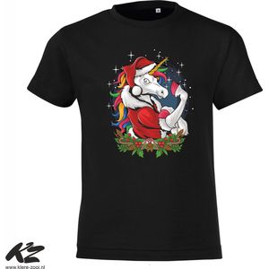 Klere-Zooi - Christmas Unicorn - Kids T-Shirt - 128 (7/8 jaar)