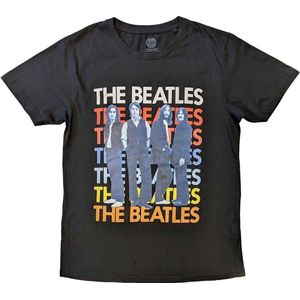 The Beatles - Iconic Multicolour Heren T-shirt - S - Zwart