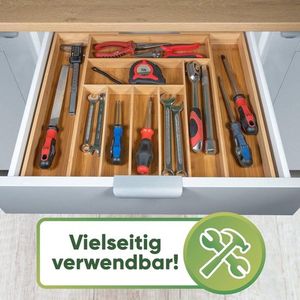 Bestekbakken voor bamboe laden - tot 9 vakken - Handige bestekbakjesindeling voor keukens - Lade-inzetstuk voor keukenladen - Houten bestekverdelers