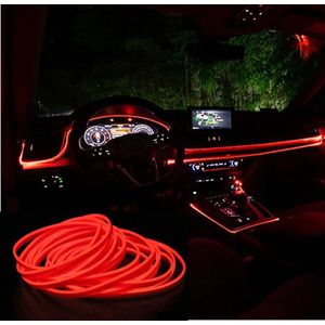 LED strip -- EL Wire -- 5 Meter -- Auto interieur verlichting -- Rood -- USB Aansluiting