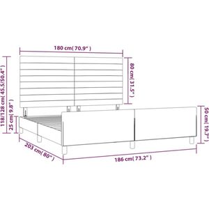 vidaXL - Bedframe - met - hoofdeinde - fluweel - donkergroen - 180x200 - cm