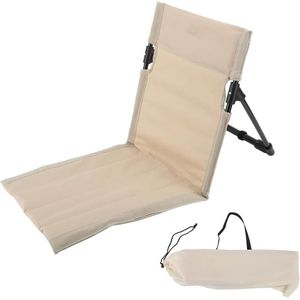 Campingstoel - Draagbare, ultralichte, opvouwbare ligstoel voor buiten - Draagbare strandligstoel - Perfect voor barbecueën, vissen, strand, kamperen, picknicken en roadtrips in de buitenlucht - Inclusief opbergtas - Beige