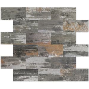 NAIZY tegelstickers PVC wandtegels 34x29cm per stuk tegelfolie 10st zelfklevende tegels snijbare wandtegels zelfklevende vloertegels met reliëfstructuren, type A