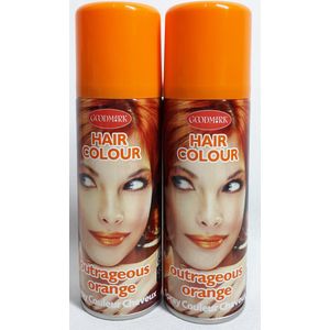 Oranje Haarspray - 125 ml -  Koningsdag - Voetbal EK/WK - Feest - Thema - Voordeel Set 2 Stuks