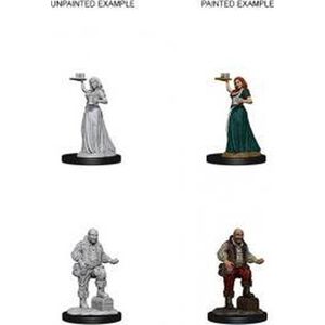 Pathfinder Deep Cuts Unpainted Miniatures - Merchants (Serving Girl/Merchant)