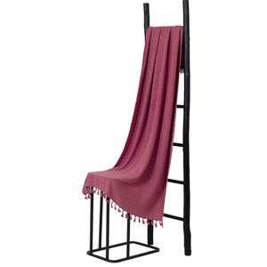 Hamamdoek Bamboe Rood 160x85cm -160x85cm - Saunadoek - Sauna Handdoeken - Sauna Badlaken - Sauna Badhanddoek - Sneldrogende Handdoeken