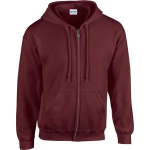 Gildan Zware Blend Unisex Adult Full Zip Hooded Sweatshirt Top (Marron)