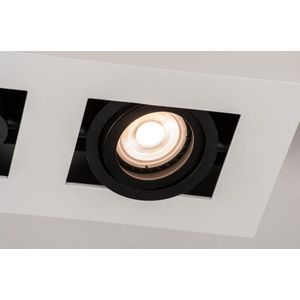 Lumidora Plafondlamp 74484 - 2 Lichts - GU10 - Zwart - Wit - Metaal - ⌀ 25 cm