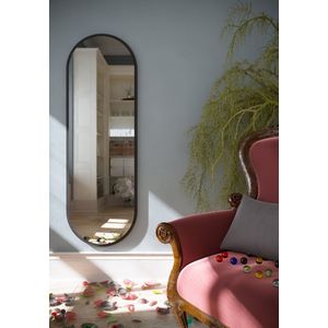 Mano Collection - Naya - Zwart 110x40 cm Spiegel over de hele lengte - Moderne wandspiegel voor de woonkamer - Toiletspiegel - badkamerspiegel - make-upspiegel