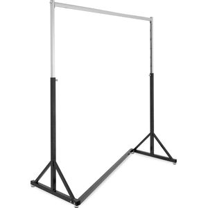 Kledingrek - verstelbare hoogte max. 185 cm - lengte 140 cm - zwart/ chroom