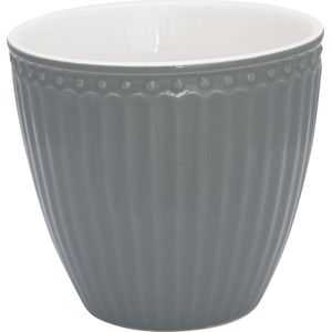 GreenGate Espressokopje (mini latte cup) Alice steen grijs 125 ml - Ø 7 cm - Espresso kopje porselein