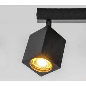 Industriële plafondlamp met 3 spots - Bas