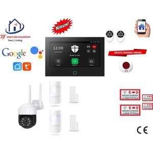 Draadloos/bedraad alarmsysteem met 7-inch touchscreen werkt met wifi en met spraakgestuurde apps. ST01B-62 wifi