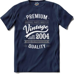 Vintage Legend Sinds 2004 - verjaardag en feest cadeau - Kado tip - T-Shirt - Unisex - Navy Blue - Maat XXL