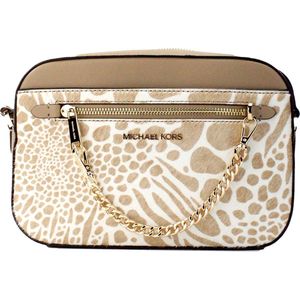 Grote Haircalf Zip Chain Crossbody Bag Met Meerdere Vakken