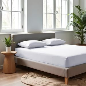 Saphira - Hoeslaken - Strijkvrij Elastiek - 100% Zachte Brushed Katoen - 180 x 200 + 30 - Wit