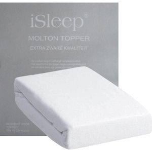 iSleep Molton Topper - 100% Katoen - Tweepersoons - 140x200 cm - Wit