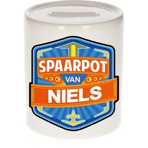Kinder spaarpot voor Niels - keramiek - naam spaarpotten