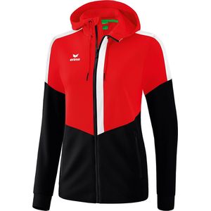 Erima Squad Trainingsjack Met Capuchon Dames - Rood / Zwart / Wit | Maat: 42