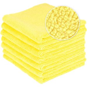 Koreaanse Microvezel doeken microfiber PRIME 350 gsm polijstdoeken wax car detailing 40X40cm (10 stuks) - ongeëvenaarde kwaliteit, yellow