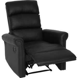 TV fauteuil MCW-J96, relaxfauteuil, verstelbare relaxfunctie kunstleer ~ zwart