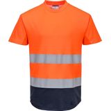 Portwest - Tweekleurig Mesh T-shirt Oranje marine