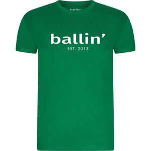 Heren Tee SS met Ballin Est. 2013 Regular Fit Shirt Print - Groen - Maat S