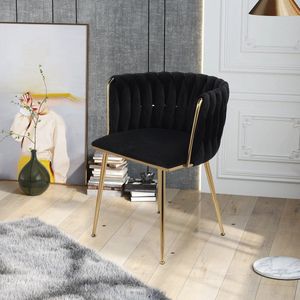 Amalee - Set van 2 stoelen - Luxe Fluwelen Eetkamerstoelen - Ergonomisch Ontworpen - Met Metalen Poten - Hoogwaardige Interieurdecoratie -