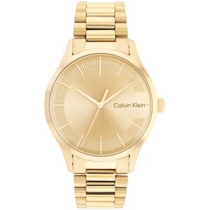 Calvin Klein CK25200038 Unisex Horloge - Mineraalglas - Roestvrijstaal - Goudkleurig - Ø 40 mm - Quartz - Vouw/Vlindersluiting - 3 ATM (spatwater)