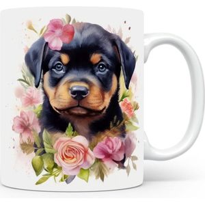 Mok met Rottweiler Beker voor koffie of tas voor thee, cadeau voor dierenliefhebbers, moeder, vader, collega, vriend, vriendin, kantoor
