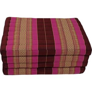 Fine Asianliving Thais Kussen Matras Gevouwen 80x200cm Mat Kussen XXXL Fuchsia Meditatie Mat Matras