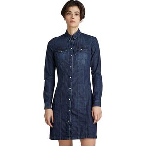 G-star Tacoma Slim Flare Jurk Met Lange Mouwen Blauw S Vrouw