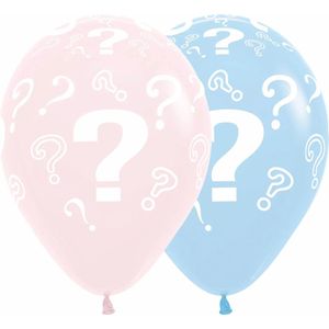 Ballon Pastel Vraagtekens | meisje | Voor Gender Reveal en Babyshower