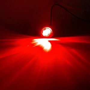 Markeringslamp Rond - Rood - Fel - Waterdicht - LED - 12 Volt - 21mm