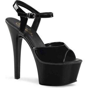 Pleaser - ASPIRE-609 Sandaal met enkelband, Paaldans schoenen - Paaldans schoenen - 44 Shoes - Zwart
