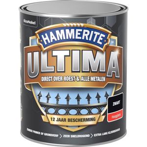 Hammerite Ultima Metaallak - Hoogglans - Zwart - 750 ml
