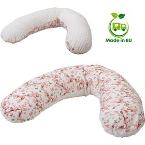 Bubaba - Body/Relax Pillow - Zwangerschapskussen - Voedingskussen met wasbare hoes (170x35cm) - Floral Spring