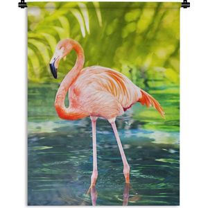 Wandkleed Flamingo  - Flamingo in de natuur van Florida Wandkleed katoen 120x160 cm - Wandtapijt met foto XXL / Groot formaat!