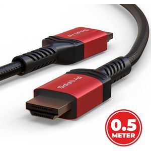 ProFPS HDMI Kabel 0.5 Meter – HDMI 2.1 | 8K@60Hz | 48Gbps | eARC & VRR | HDMI naar HDMI – Nylon Braided – Voor TV, Console & Monitor