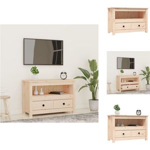 vidaXL Tv-meubel - Grenenhout - 79 x 35 x 52 cm - Landelijke stijl - Kast