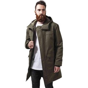 Urban Classics - Cotton Peached Canvas Parka jas - S - Groen