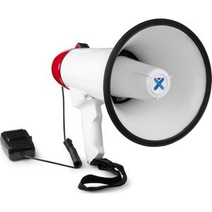 Megafoon met sirene en opnamefunctie - Vonyx MEG045 Megafoon - Met Bluetooth en USB - 45W - Wit