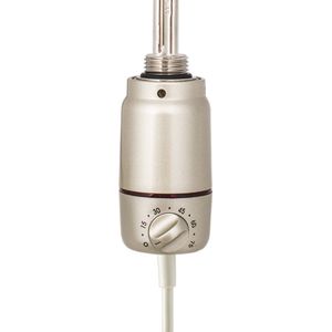 Radiatorconnect elektrisch verwarmingselement GT Inox-Grey met elektronische thermostaat 600 Watt.