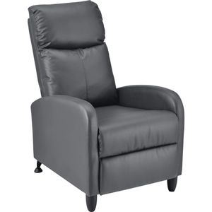 In And OutdoorMatch Verstelbare Relax Fauteuil Connie - 102x60x92 cm - Kunstleer - Grijs - Luxe Design