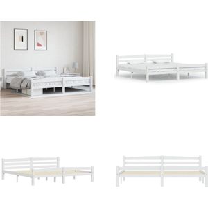 vidaXL Bedframe massief grenenhout wit 200x200 cm - Bedframe - Bedframe - Bed Frame - Bed Frames