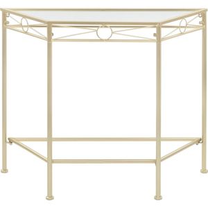 vidaXL Vintage Bijzettafel 87x34x73 cm Goud Bijzettafel - Vintage Meubilair - Salontafel - Metaal Tafellamp - Goud Kleuren