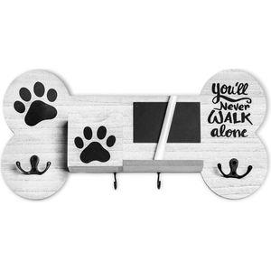Houten Kapstok voor Honden- en Huisdieraccessoires met Vintage Witte Afwerking